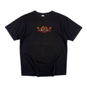 Australia Koszulka z Haftem Czarna L Vintage Streetwear - widok ogólny przód vintage