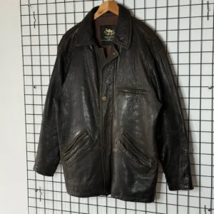 Camel Active Kurtka Skórzana Owcza Brązowa L Vintage Retro - zdjęcie 3