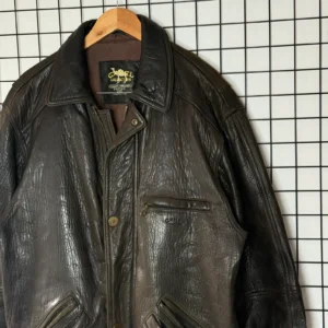 Camel Active Kurtka Skórzana Owcza Brązowa L Vintage Retro - zdjęcie 4