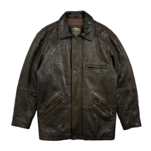 Camel Active Kurtka Skórzana Owcza Brązowa L Vintage Retro - widok ogólny przód vintage
