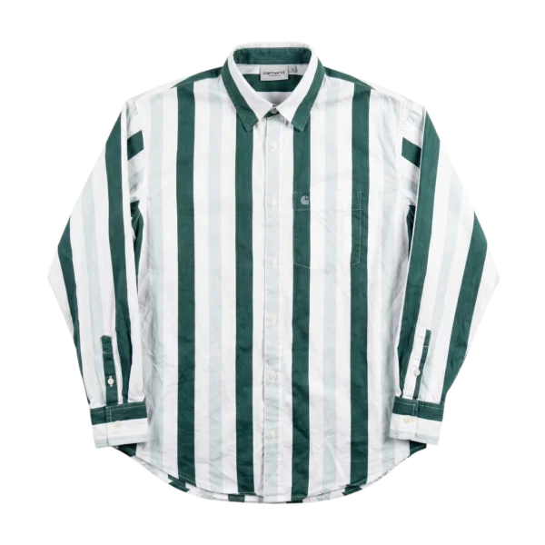 Carhartt Koszula w Paski Workwear S Vintage Streetwear - widok ogólny przód vintage