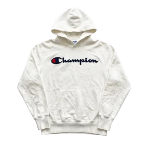 Champion Bluza z Kapturem Biała M Vintage Streetwear - widok ogólny przód vintage