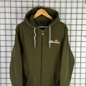 Ellesse Bluza z Kapturem Męska Zielona M Vintage Streetwear - zdjęcie 4