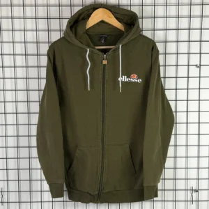 Ellesse Bluza z Kapturem Męska Zielona M Vintage Streetwear - zdjęcie 2