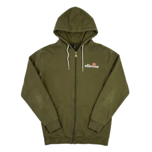 Ellesse Bluza z Kapturem Męska Zielona M Vintage Streetwear - widok ogólny przód vintage