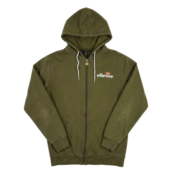 Ellesse Bluza z Kapturem Męska Zielona M Vintage Streetwear - widok ogólny przód vintage