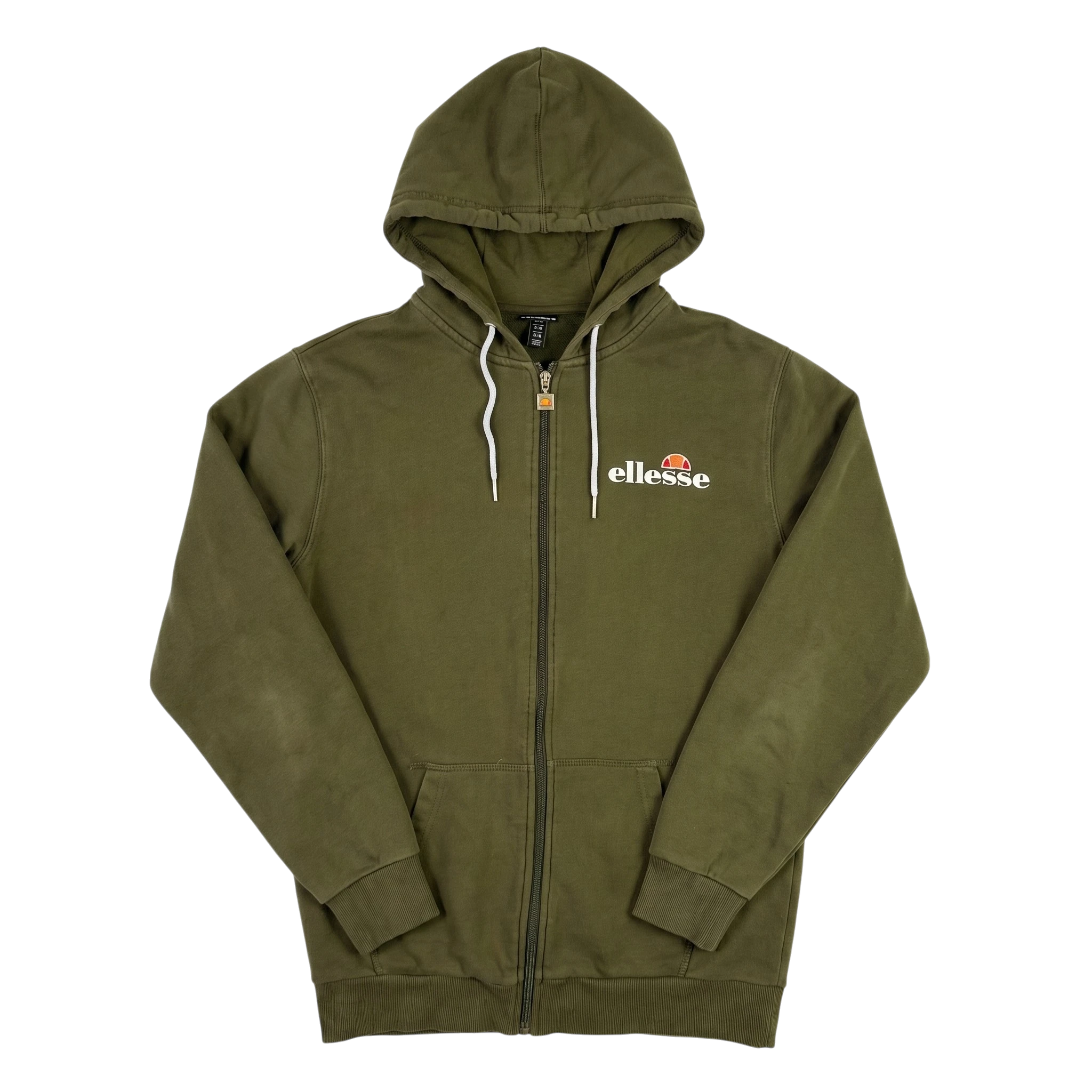 Ellesse Bluza z Kapturem Męska Zielona M Vintage Streetwear - widok ogólny przód vintage