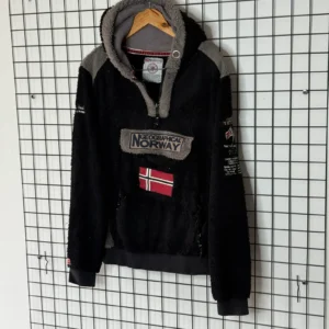 Geographical Norway Bluza Hoodie Polarowa M Vintage Retro - zdjęcie 3