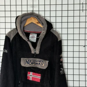 Geographical Norway Bluza Hoodie Polarowa M Vintage Retro - zdjęcie 4