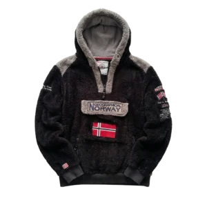 Geographical Norway Bluza Hoodie Polarowa M Vintage Retro - widok ogólny przód vintage