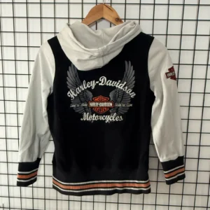 Harley Davidson Bluza Damska Zapinana Biało-Czarna S Vintage - zdjęcie 3