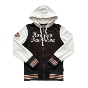 Harley Davidson Bluza Damska Zapinana Biało-Czarna S Vintage - widok ogólny przód vintage