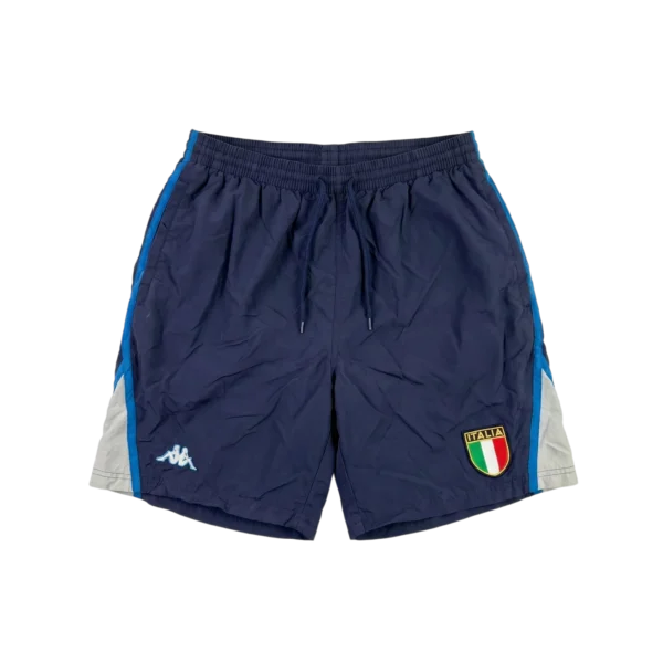 Kappa Spodenki Italia Niebieskie M Vintage Streetwear - widok ogólny przód vintage