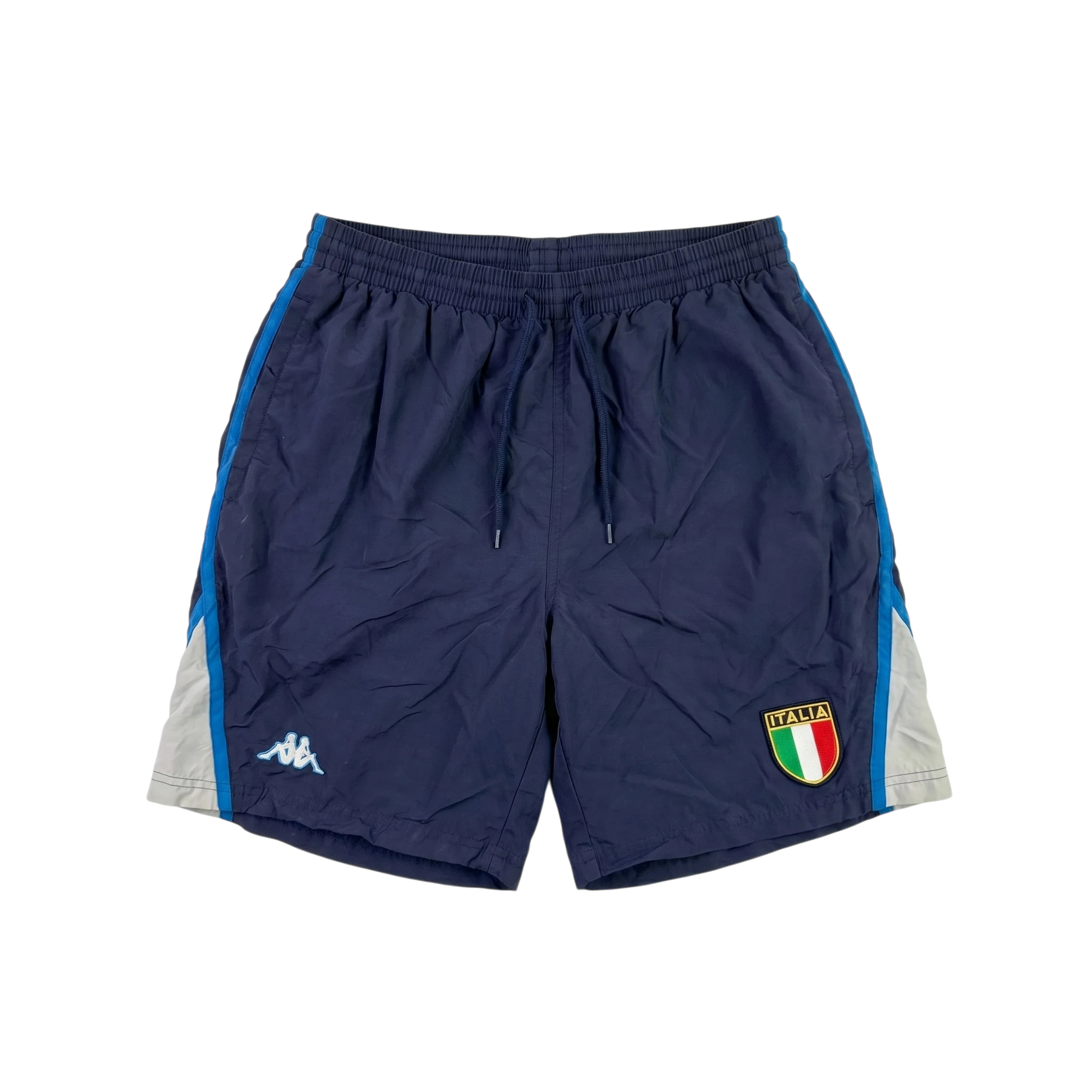 Kappa Spodenki Italia Niebieskie M Vintage Streetwear - widok ogólny przód vintage