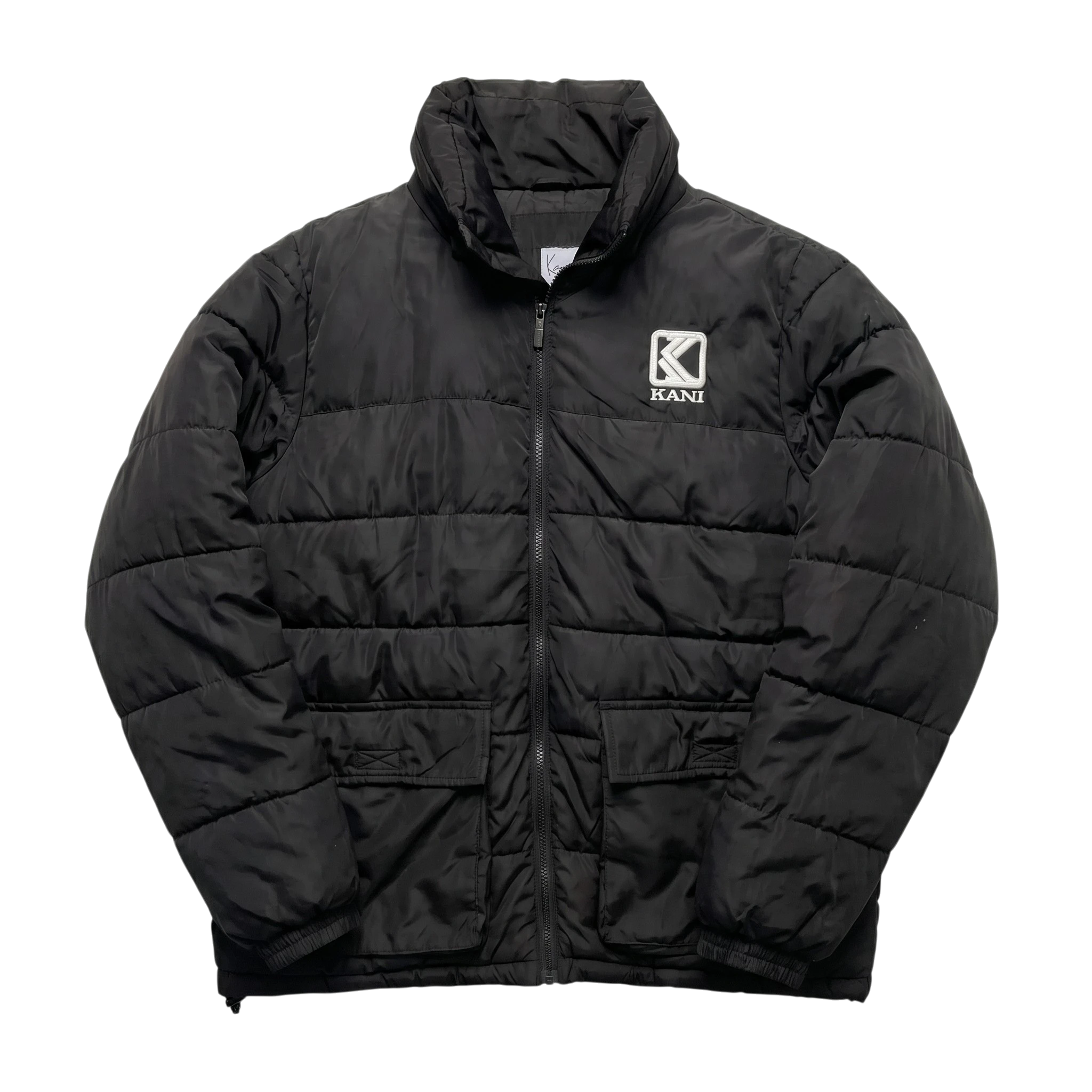 Karl Kani Kurtka Puchowa Czarna M Vintage Streetwear Retro - widok ogólny przód vintage