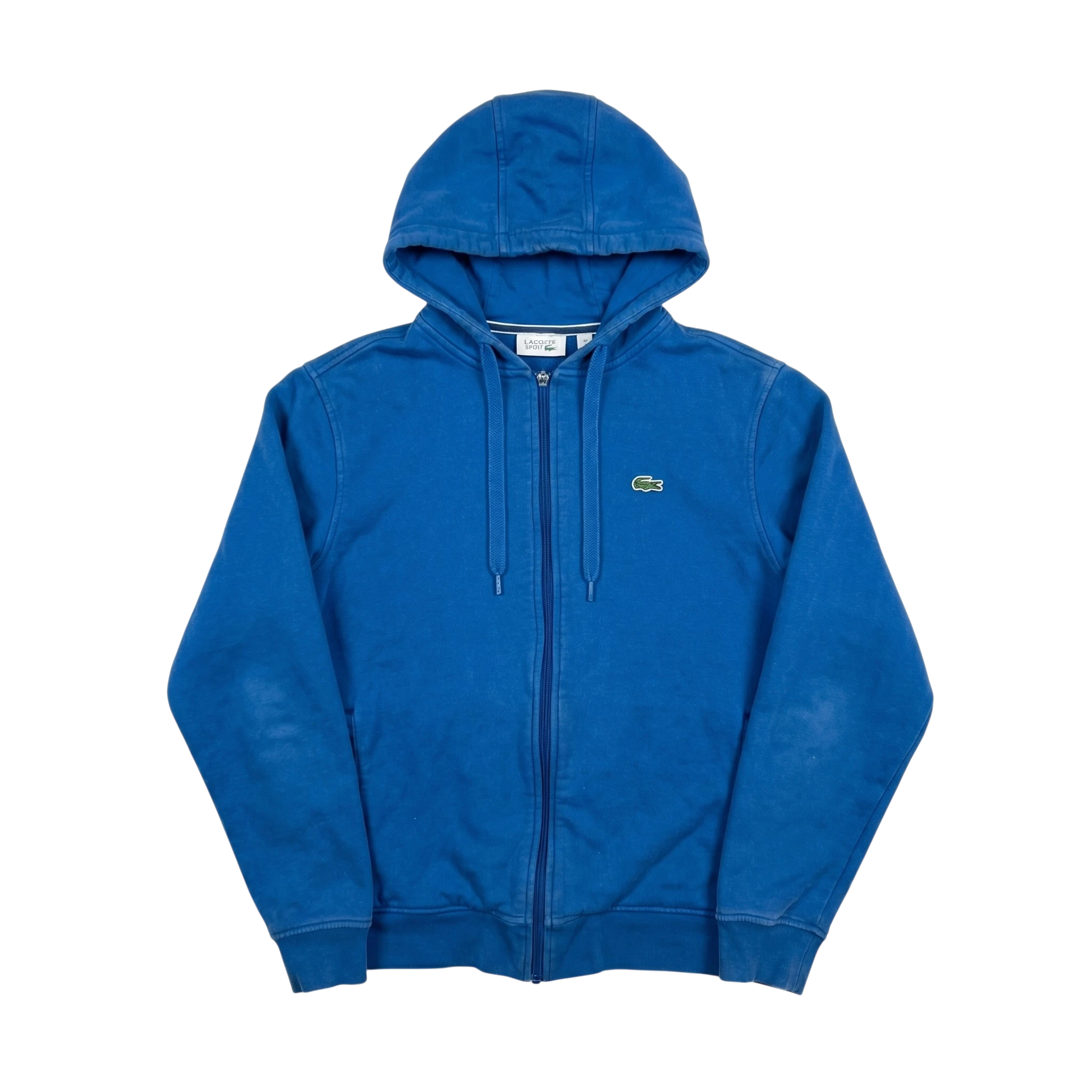 Lacoste Bluza z Kapturem Zapinana Niebieska L Vintage Retro - widok ogólny przód vintage