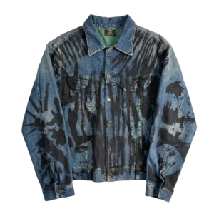 Lee Kurtka Katana Jeansowa Niebieska XL Vintage Streetwear - widok ogólny przód vintage