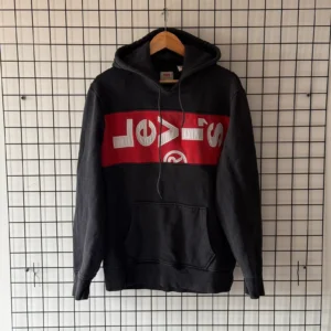 Levi's Bluza Hoodie Czarna z Haftem M Vintage Streetwear - zdjęcie 2