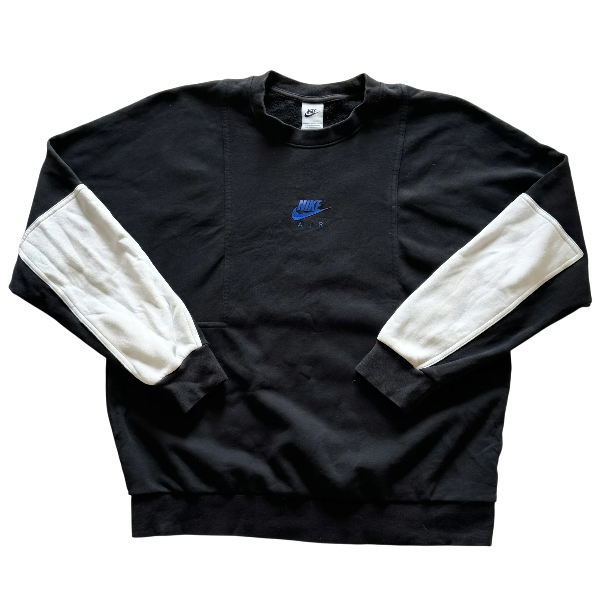 Nike Bluza Crewneck Czarna Haft L Vintage Streetwear - widok ogólny przód vintage