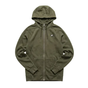 Nike Bluza Zielona Swoosh Hoodie ZIP M Vintage Streetwear - widok ogólny przód vintage