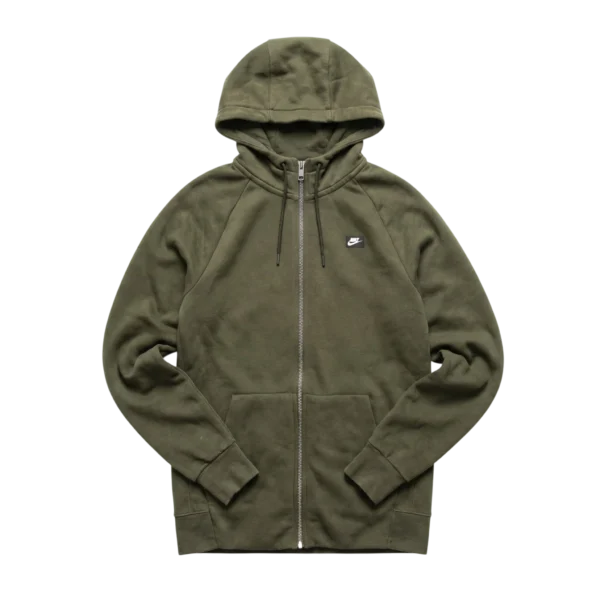 Nike Bluza Zielona Swoosh Hoodie ZIP M Vintage Streetwear - widok ogólny przód vintage
