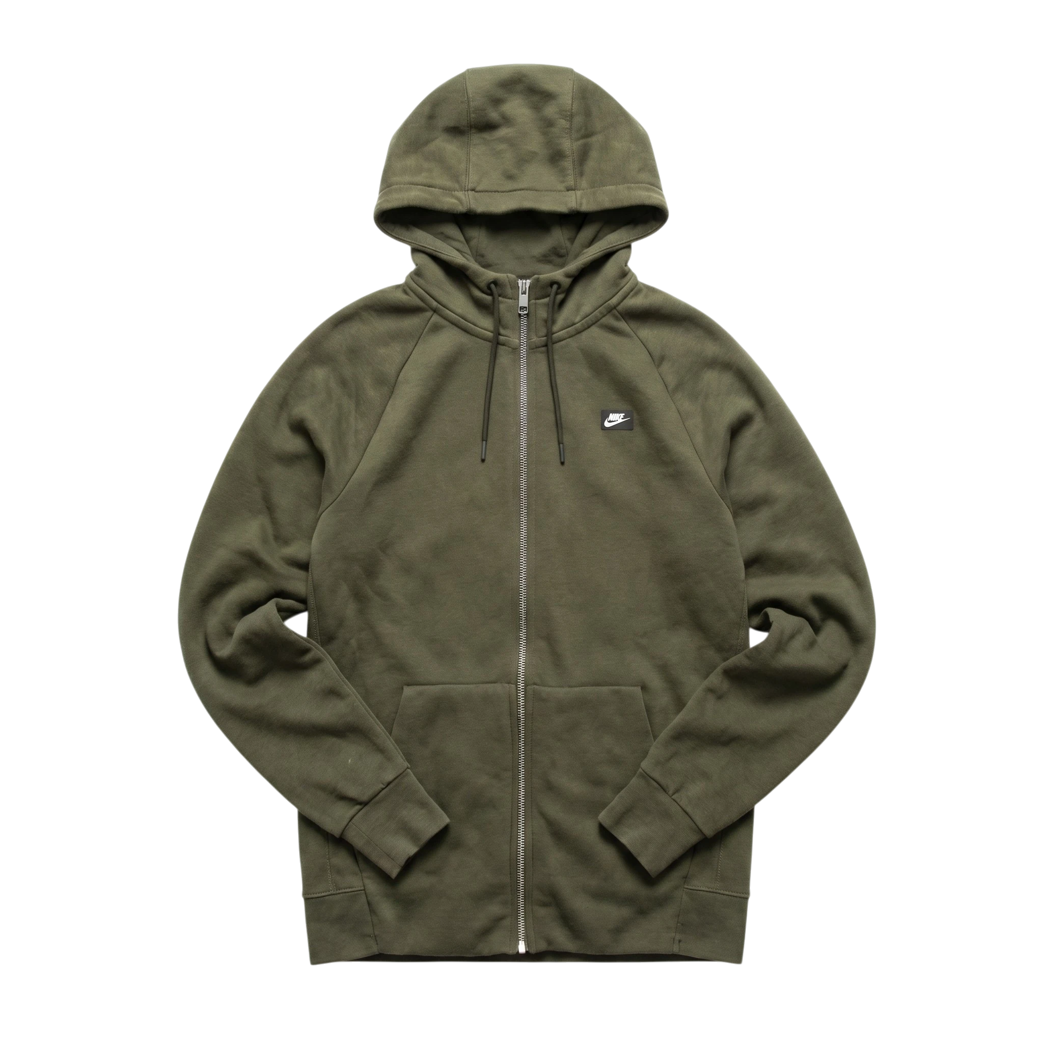 Nike Bluza Zielona Swoosh Hoodie ZIP M Vintage Streetwear - widok ogólny przód vintage