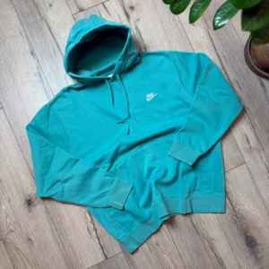 Nike Bluza z Kapturem Turkusowa Mini Swoosh XL Vintage Retro - zdjęcie 3