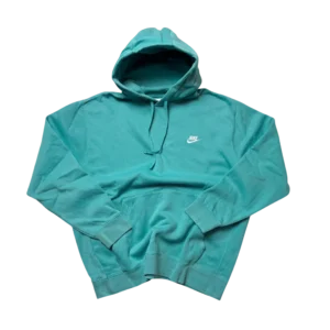 Nike Bluza z Kapturem Turkusowa Mini Swoosh XL Vintage Retro - widok ogólny przód vintage