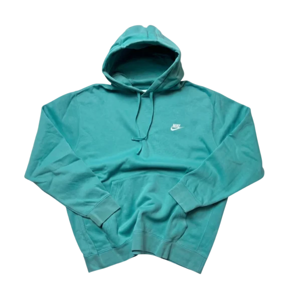 Nike Bluza z Kapturem Turkusowa Mini Swoosh XL Vintage Retro - widok ogólny przód vintage