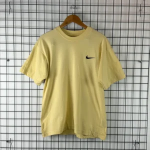 Nike Koszulka Mini Swoosh Żółta M Vintage Streetwear Retro - zdjęcie 2