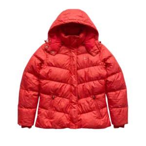 Nike Kurtka Puchowa Czerwona M Vintage Retro Streetwear - widok ogólny przód vintage