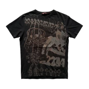 Opium Koszulka Haft w Czaszki M Vintage Retro Streetwear - widok ogólny przód vintage