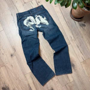 Opium Spodnie Szerokie Flared L Vintage Streetwear - zdjęcie 4