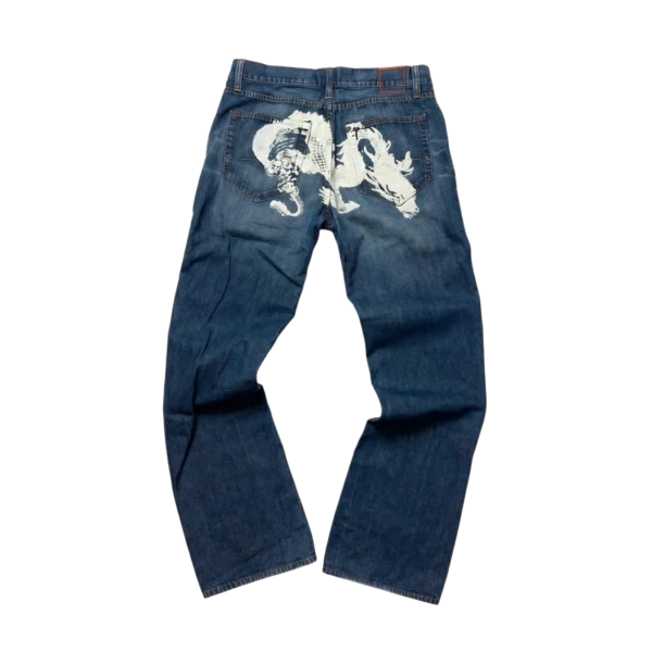 Opium Spodnie Szerokie Flared L Vintage Streetwear - widok ogólny przód vintage