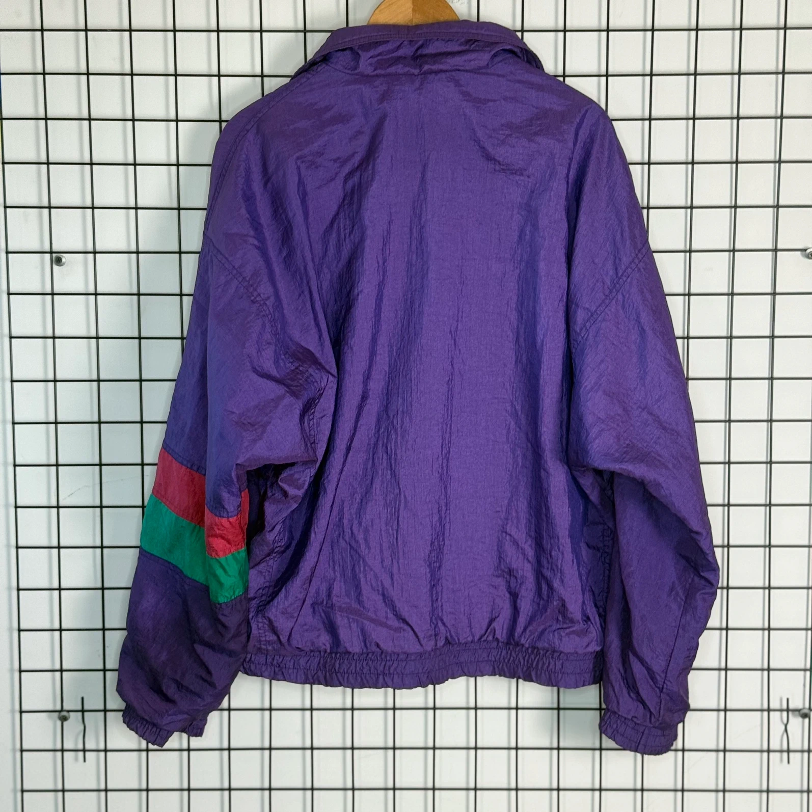 Puma Kurtka Ortalionowa Szelest Fioletowa L Vintage - zdjęcie 4