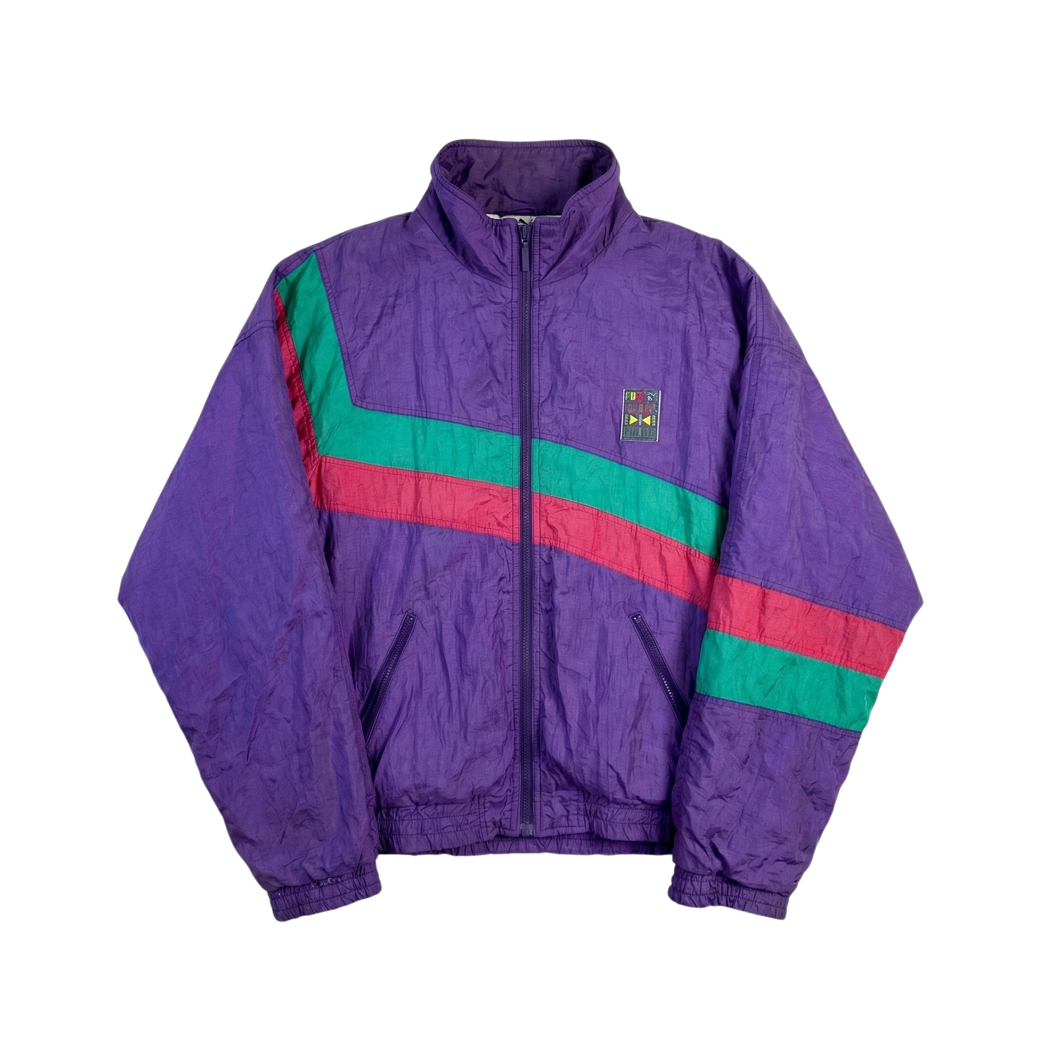 Puma Kurtka Ortalionowa Szelest Fioletowa L Vintage - widok ogólny przód vintage