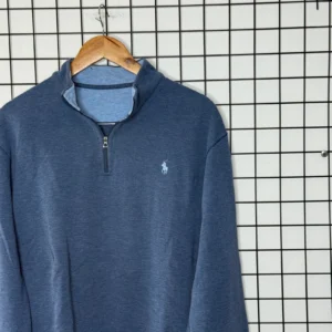 Ralph Lauren Bluza 1/4 Zip Granatowa XL Vintage Streetwear - zdjęcie 3