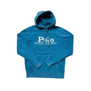 Ralph Lauren Hoodie Niebieskie S Vintage Retro Streetwear - widok ogólny przód vintage