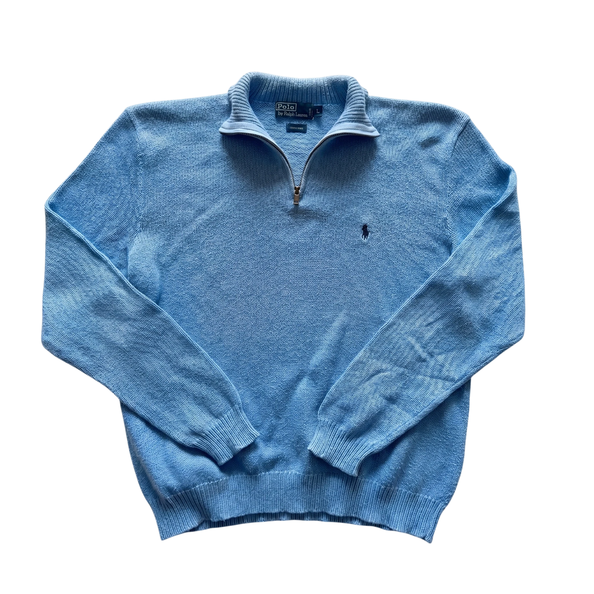 Ralph Lauren Sweter Half Zip L Vintage Retro Streetwear - widok ogólny przód vintage