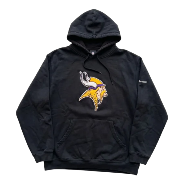 Reebok Bluza Hoodie NFL Vikings M Vintage Streetwear - widok ogólny przód vintage
