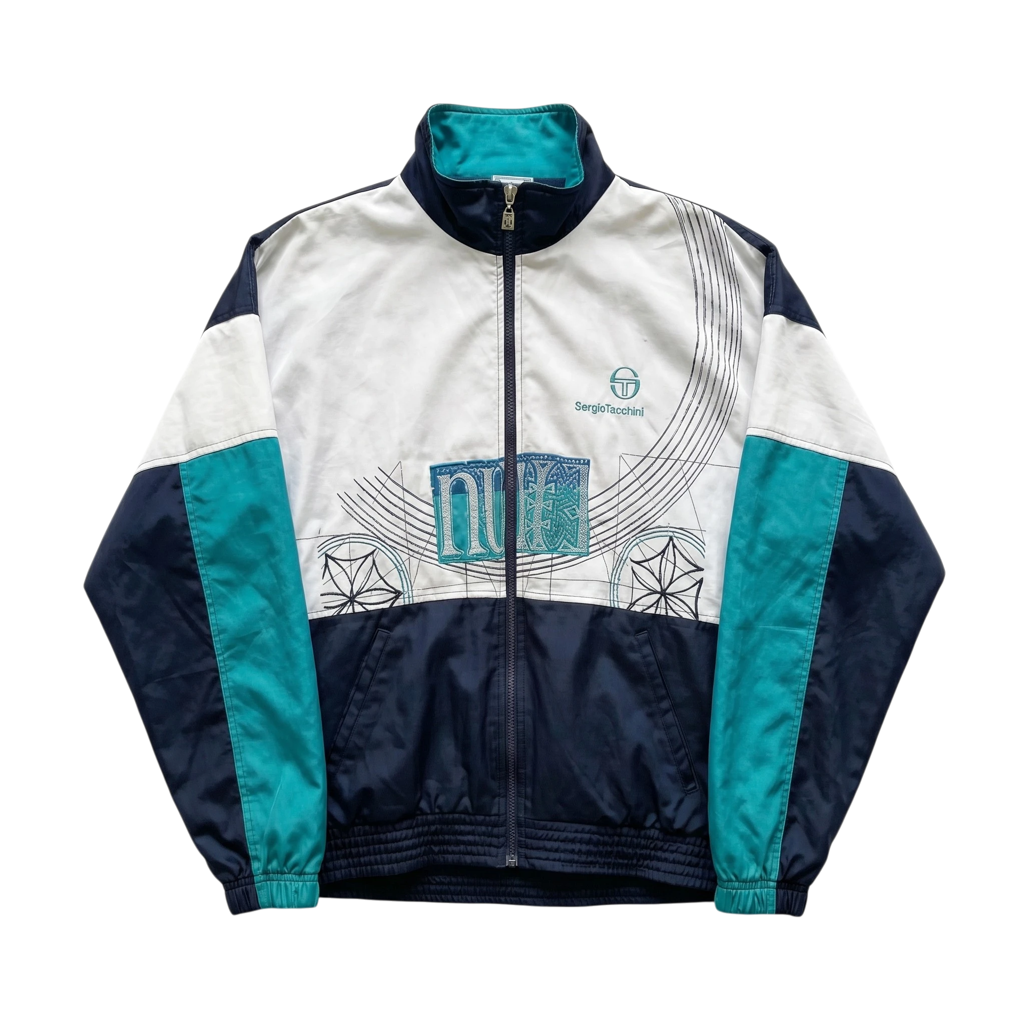 Sergio Tacchini Kurtka Ortalionowa M Vintage Retro Streetwear - widok ogólny przód vintage