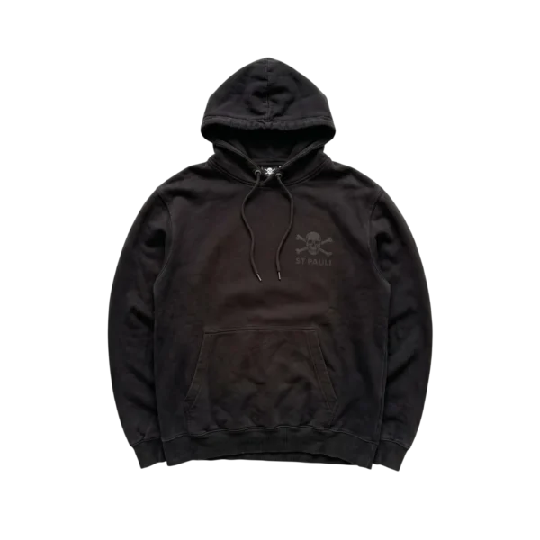 St. Pauli Bluza z Kapturem Czarna M Vintage Retro Streetwear - widok ogólny przód vintage