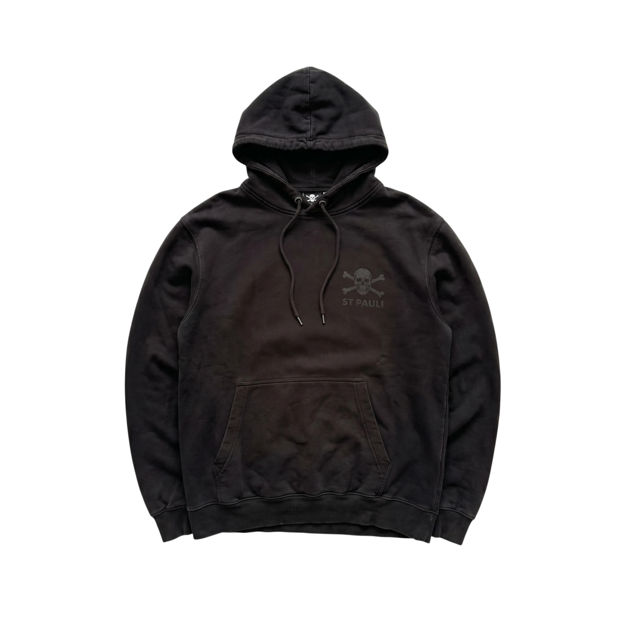 St. Pauli Bluza z Kapturem Czarna M Vintage Retro Streetwear - widok ogólny przód vintage
