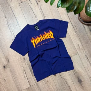 Thrasher Koszulka Fioletowa Skate S Vintage Streetwear - zdjęcie 3