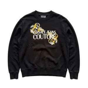 Versace Bluza Czarna Nadruk XL Vintage Streetwear Retro - widok ogólny przód vintage