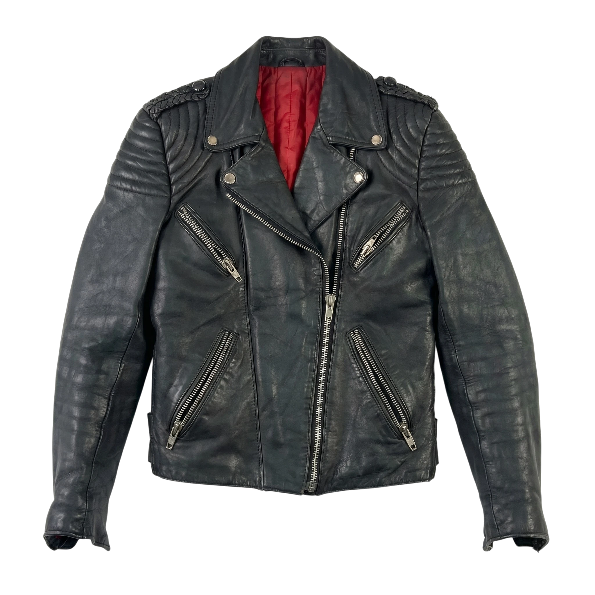 Vintage Love Kurtka Ramoneska Skórzana L Vintage Streetwear - widok ogólny przód vintage