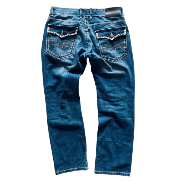 Vintage Love Spodnie Jeansy Rock z Przeszyciami L Vintage - widok ogólny przód vintage