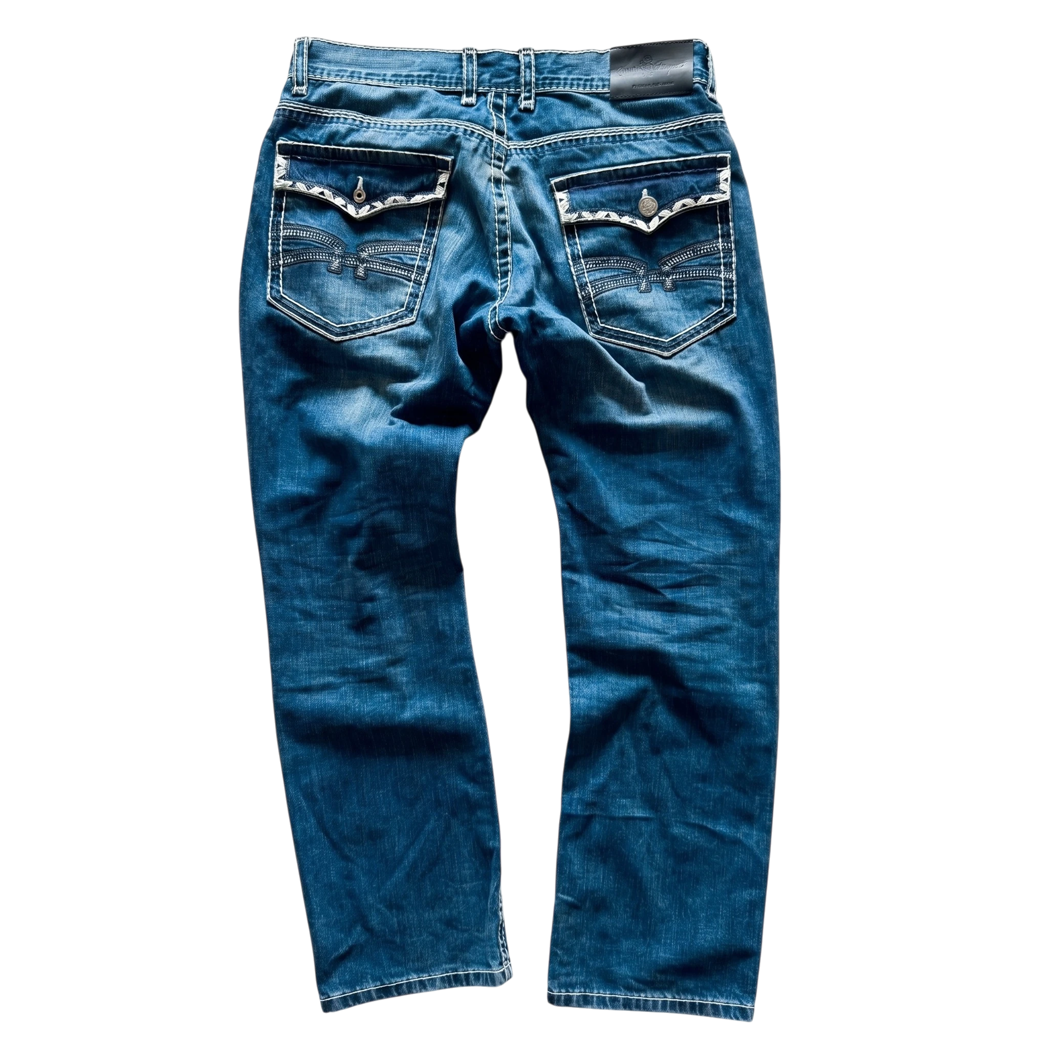 Vintage Love Spodnie Jeansy Rock z Przeszyciami L Vintage - widok ogólny przód vintage