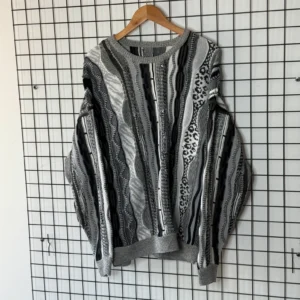 Vintage Love Sweter Warkocz Szary L Vintage Retro Streetwear - zdjęcie 3
