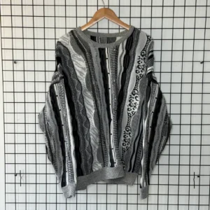 Vintage Love Sweter Warkocz Szary L Vintage Retro Streetwear - zdjęcie 2